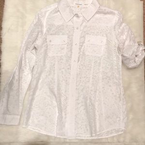 White leopard print blouse 🦄